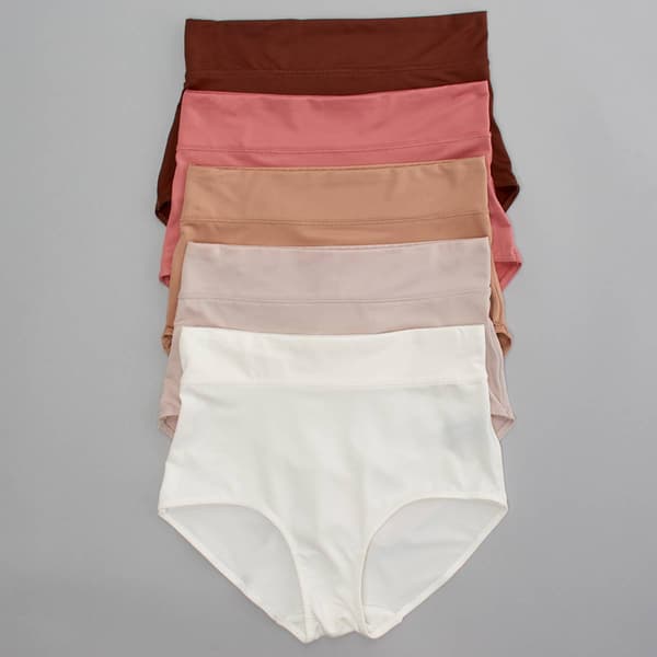 Womens Rene Rofe&#40;R&#41;. 5pk. Muffin Top Brief Panties 177515H5-ECRDC