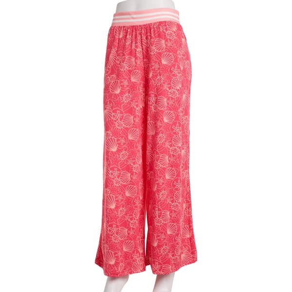 Womens Muk Luks Cloud Knit Coral Reef Wide Leg Pajama Pants - image 