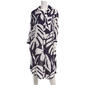 Womens Raviya Long Sleeve Pocket Leaf Split Neck Swim Cover Up - image 1