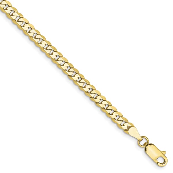 Gold Classics&#40;tm&#41;10kt. 3.2mm Flat Beveled Curb Chain Bracelet
