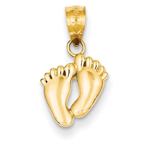 Gold Classics&#40;tm&#41; 14kt. Yellow Gold Small Feet Pendant - image 