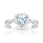 10kt. White Gold Trillion Aquamarine Ring - image 1