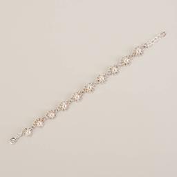 Rosa Rhinestones Pearl Daisies Bracelet