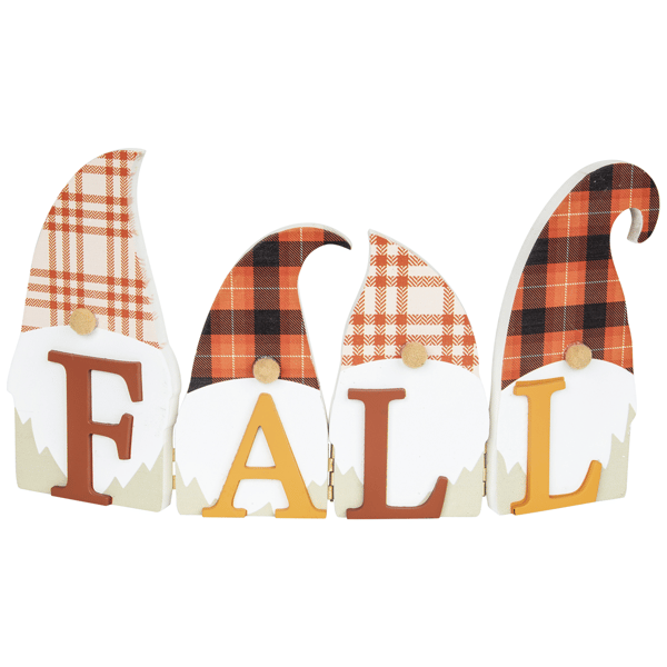 Northlight Plaid Gnomes Fall Harvest Wooden Sign - 10in.