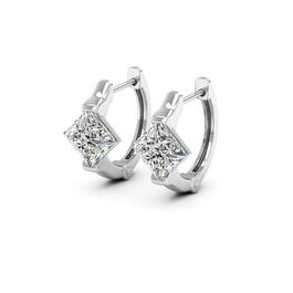 Moluxi&#40;tm&#41; Sterling Silver 1.6ctw. Moissanite Hoop Earrings