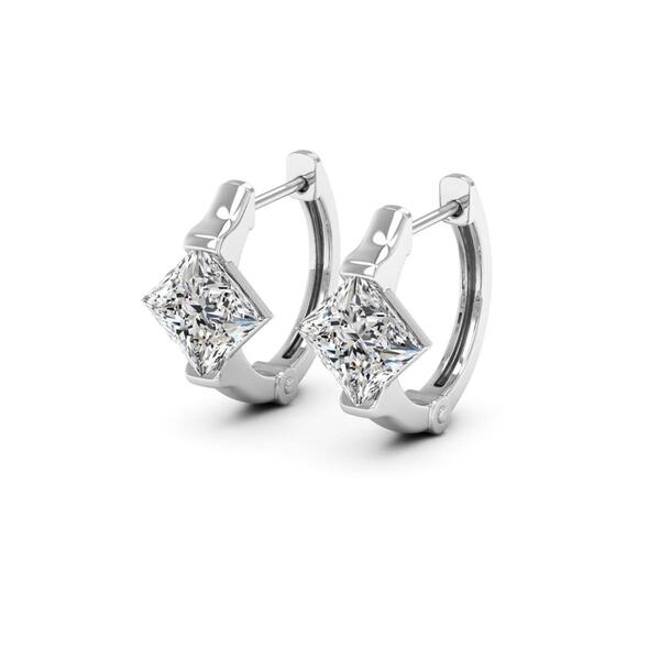 Moluxi&#40;tm&#41; Sterling Silver 1.6ctw. Moissanite Hoop Earrings - image 