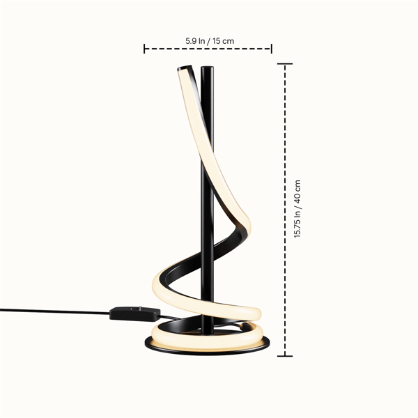 Infibrite Sculptural 16in. Curve LED Table Lamp