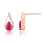 10kt. Rose Gold Pear Ruby Earrings - image 1