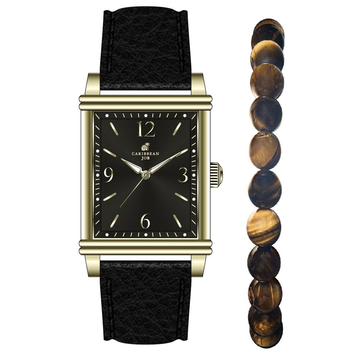 Mens Caribbean Joe Gold-Tone Watch & Bracelet Set - CJSB7173GD.UK