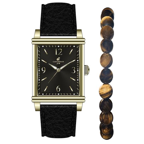 Mens Caribbean Joe Gold-Tone Watch & Bracelet Set - CJSB7173GD.UK - image 