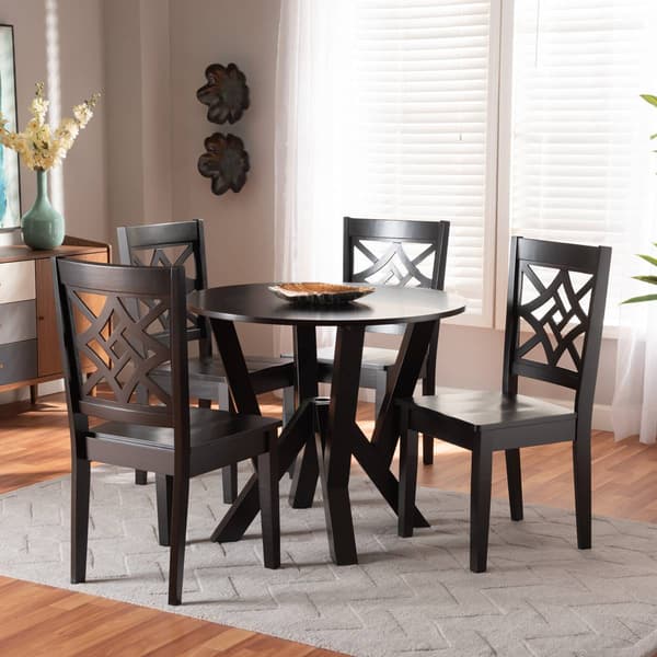 Baxton Studio Kaila Dark Brown Finished Wood 5pc. Dining Set