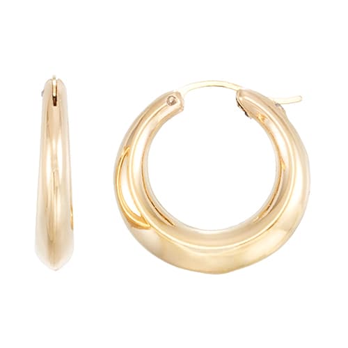Evergold&#40;tm&#41; 14kt. Gold Graduated Hoop Earrings - image 