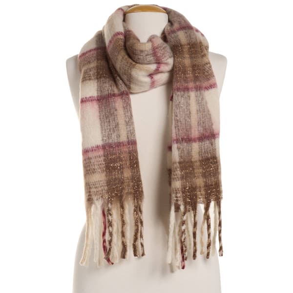Womens Steve Madden Tinsel Plaid Scarf - image 