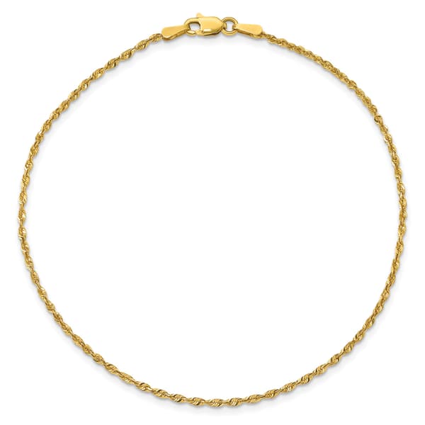 Mens Gold Classics&#40;tm&#41; 1.5mm. 14k Diamond Cut Light Rope Bracelet - image 