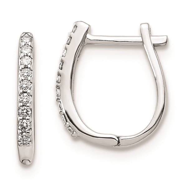 Pure Fire 14kt White Gold 1/10ctw Lab Grown Diamond Hoop Earrings - image 