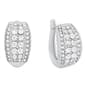 Marsala Silver Plated CZ Pave Hoop Earrings - image 1