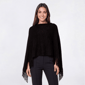 Womens Renshun Solid Fringe Poncho - image 1