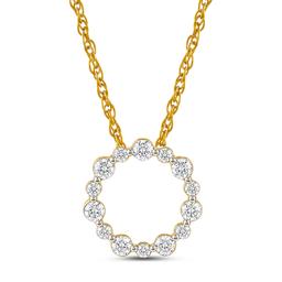 Nova Star(R) Yellow Gold 1/4ctw. Lab Grown Diamond Circle Pendant