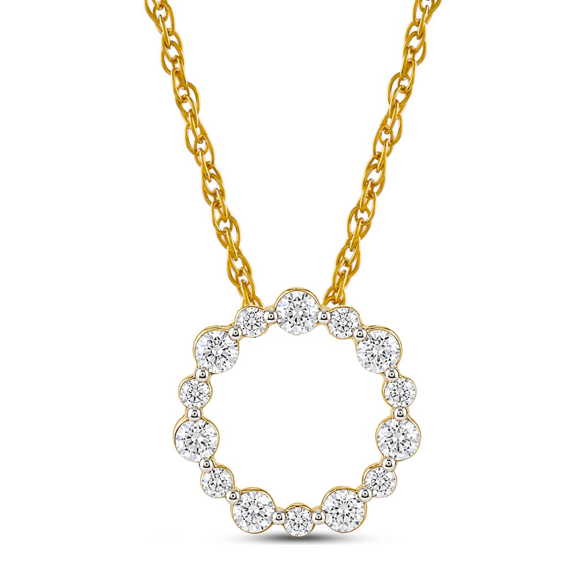 Nova Star(R) Yellow Gold 1/4ctw. Lab Grown Diamond Circle Pendant