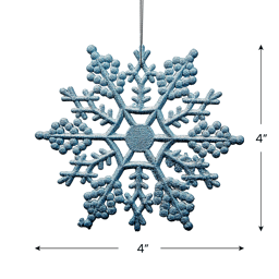Northlight 24ct. Turquoise Glitter Snowflake Christmas Ornaments
