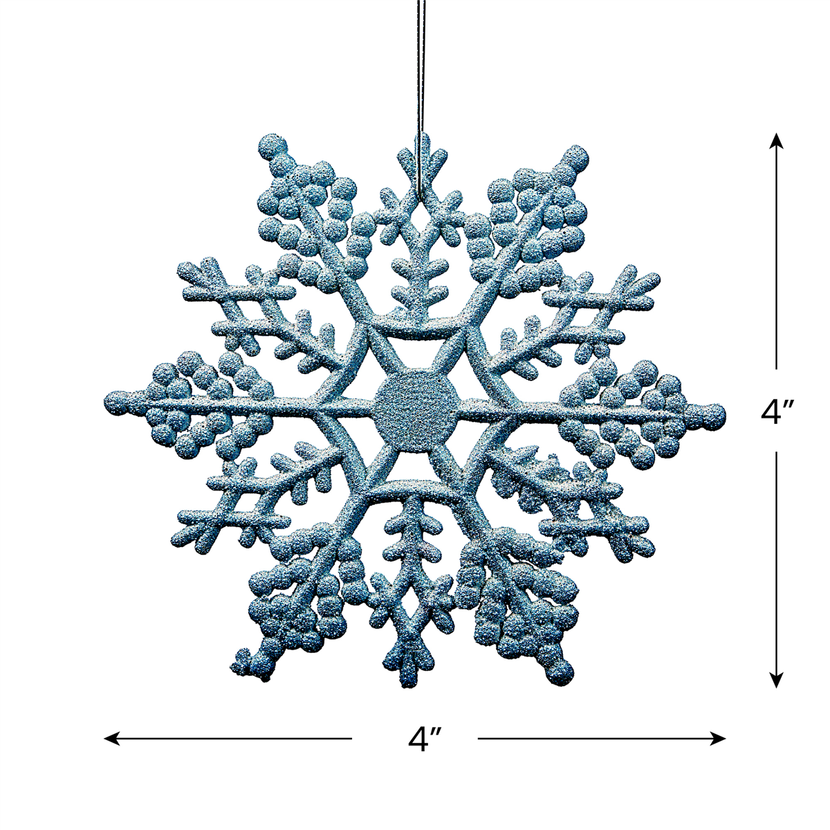 Northlight 24ct. Turquoise Glitter Snowflake Christmas Ornaments