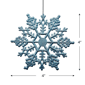 Northlight 24ct. Turquoise Glitter Snowflake Christmas Ornaments - image 5