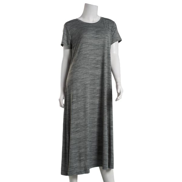 Womens White Orchid Short Sleeve 46 Crew Maxi Nightshirt - image 