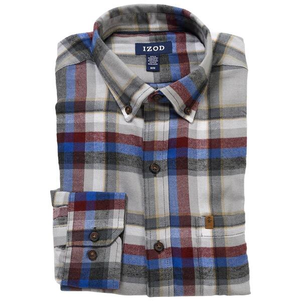 Mens IZOD&#40;R&#41; Plaid Flannel Shirt - Alloy - image 