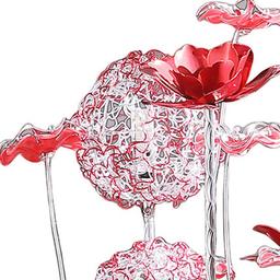 HomeRoots 21in. Faux Crystal Rose Table Lamp