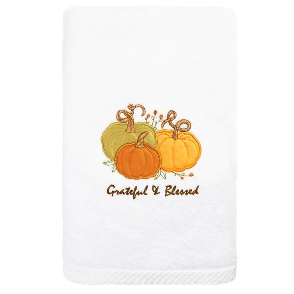Linum Home Textiles Grateful &amp; Blessed Embroidered Hand Towel - image 