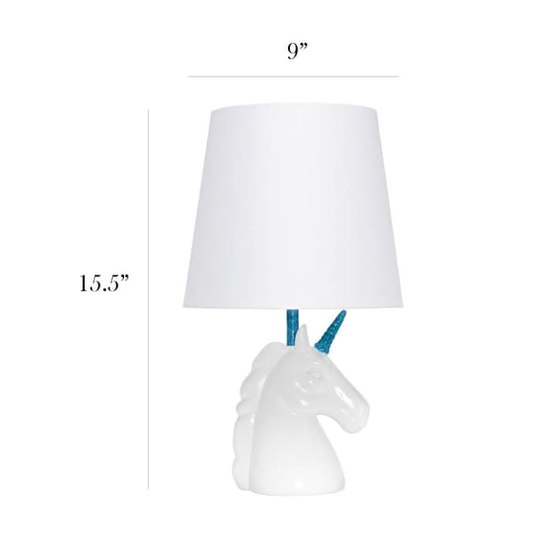 Simple Designs Sparkling Unicorn Table Lamp w/Shade