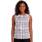 Womens Calvin Klein Sleeveless Pleat Neck Plaid Blouse - image 1