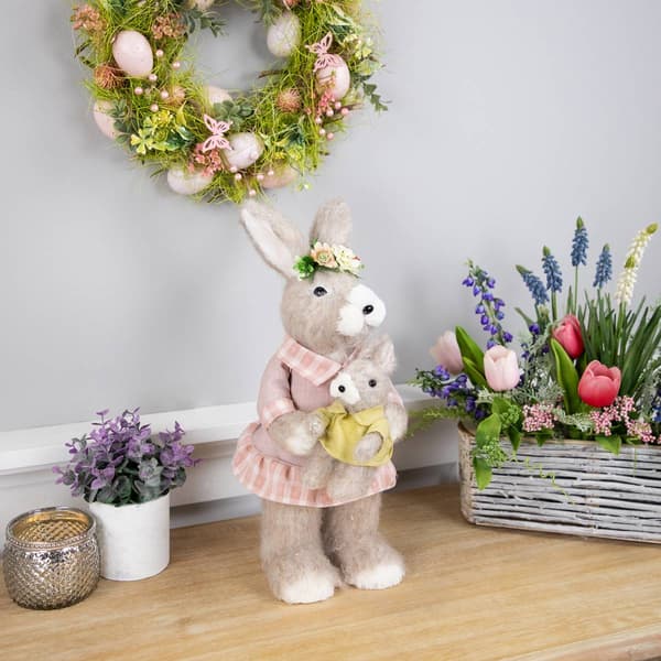 Northlight Seasonal Mother Rabbit with Baby Bunny Easter Figurine