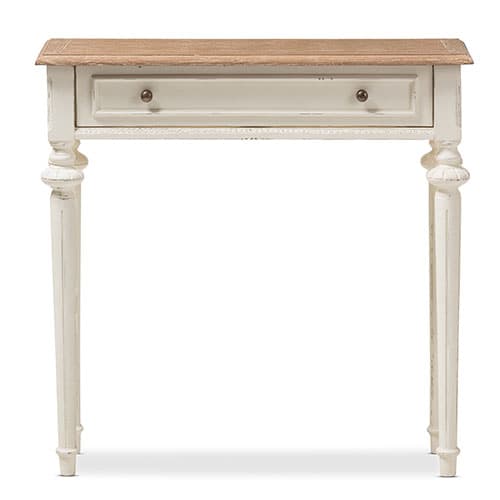 Baxton Studio Marquetterie Wood Two-Tone Console Table