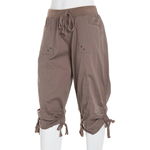 Petite da-sh Emma Rib Waist Ruched Cuff Capris Pants
