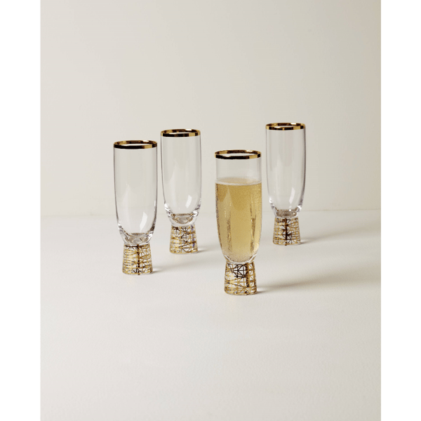Lenox® Tuscany Classics Gold Frost Flute Glasses - Set of 4
