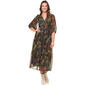 Womens Rabbit Rabbit Rabbit Elbow Sleeve Foil Print Chiffon Midi - image 1