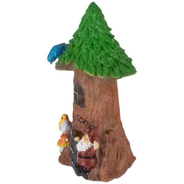 Northlight Seasonal 14in. Welcome Gnome Tree House Garden Statue