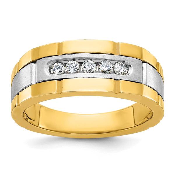 Mens Gentlemens Classics(tm) 14kt. Two Tone 1/4ct. Diamond Ring - image 