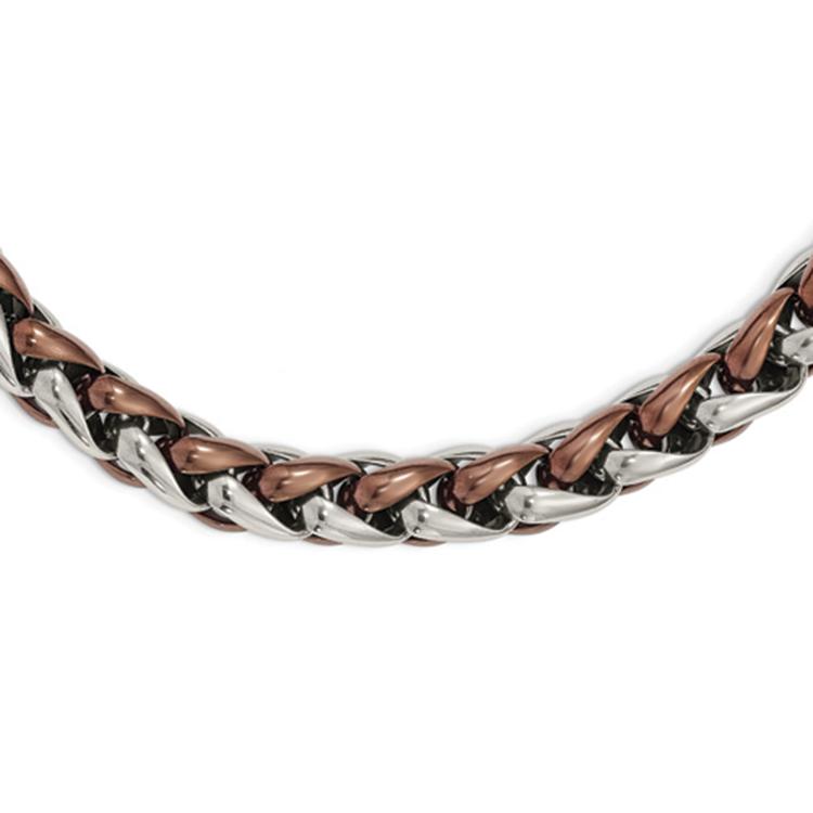 Mens Gentlemen's Classics(tm) Brown IP-Plated Steel Necklace