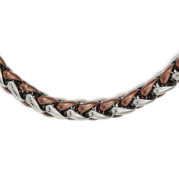 Mens Gentlemen's Classics&#40;tm&#41; Brown IP-Plated Steel Necklace - image 