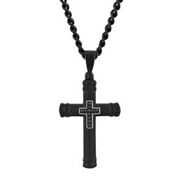 Mens Gentlemen's Classics(tm) 1/20ctw. Black Diamond Cross Pendant