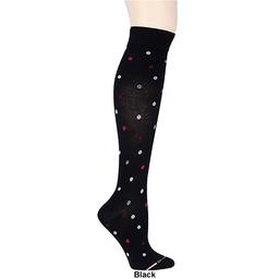 Womens Dr. Motion Compression Dancing Dot Knee High Socks