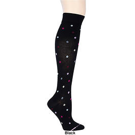 Womens Dr. Motion Compression Dancing Dot Knee High Socks