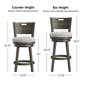 HH2 Home Rhys Adjustable Height Swivel Stool with Ladder Back - image 6