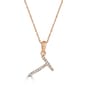Diamond Classics(tm) 14kt. Rose Gold Initial T Letter Necklace - image 1