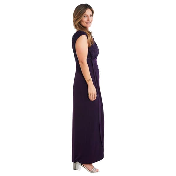 Petite Connected Apparel Sleeveless Eyelash Top Maxi Dress