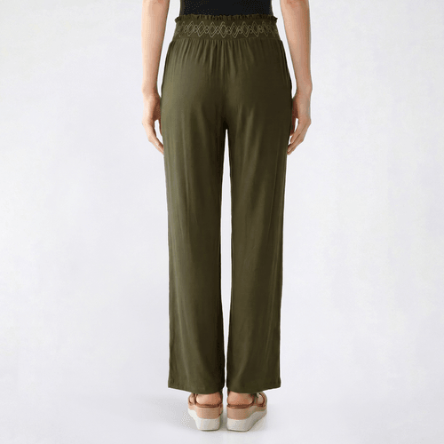 Juniors Derek Heart High Rise Smock Embroidered Waistband Pants