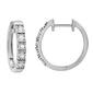 Diamond Classics&#40;tm&#41; Sterling Silver Diamond Hoop Earrings - image 1