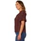 Womens Democracy Spliced V-Neck Embroidered Blouse - image 3